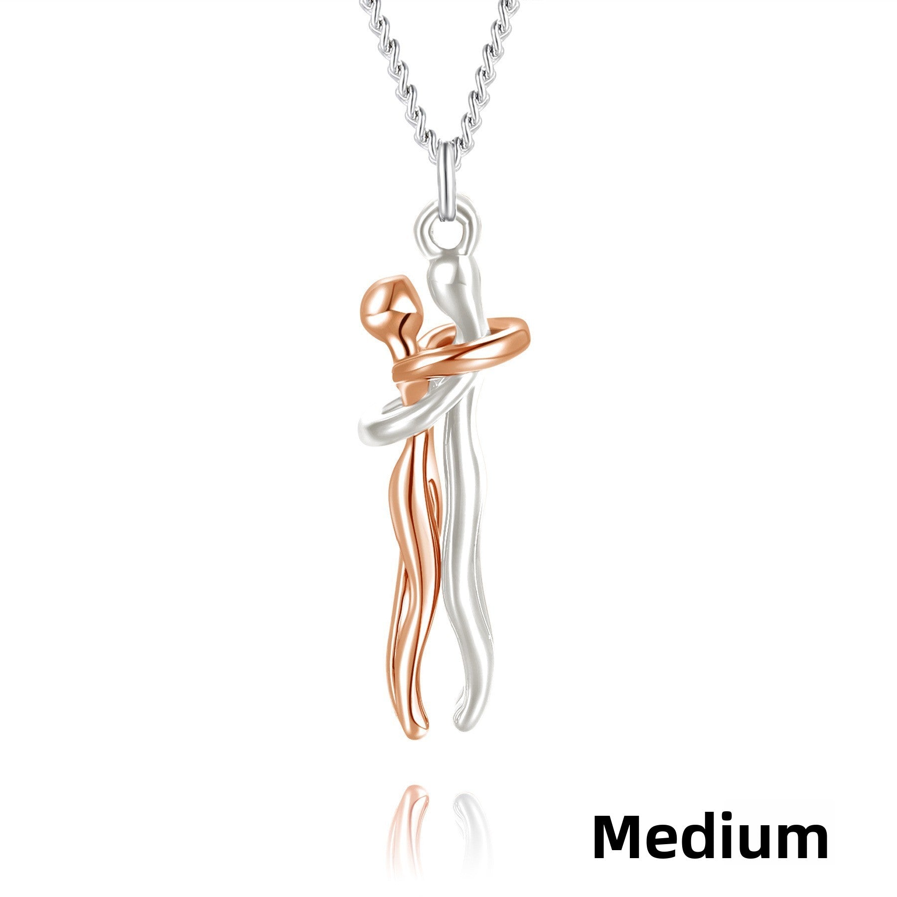 Couple Hugging Necklace