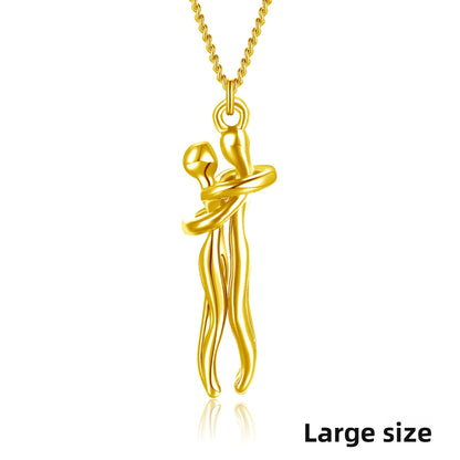 Couple Hugging Necklace