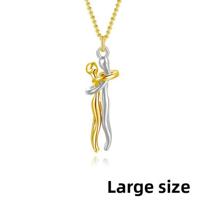Couple Hugging Necklace