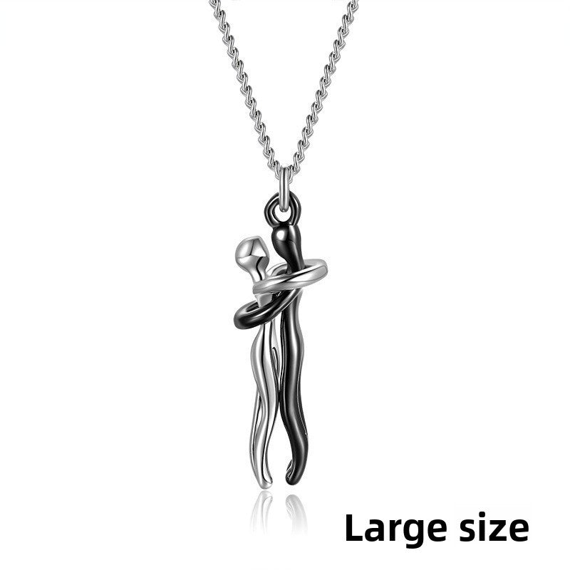 Couple Hugging Necklace