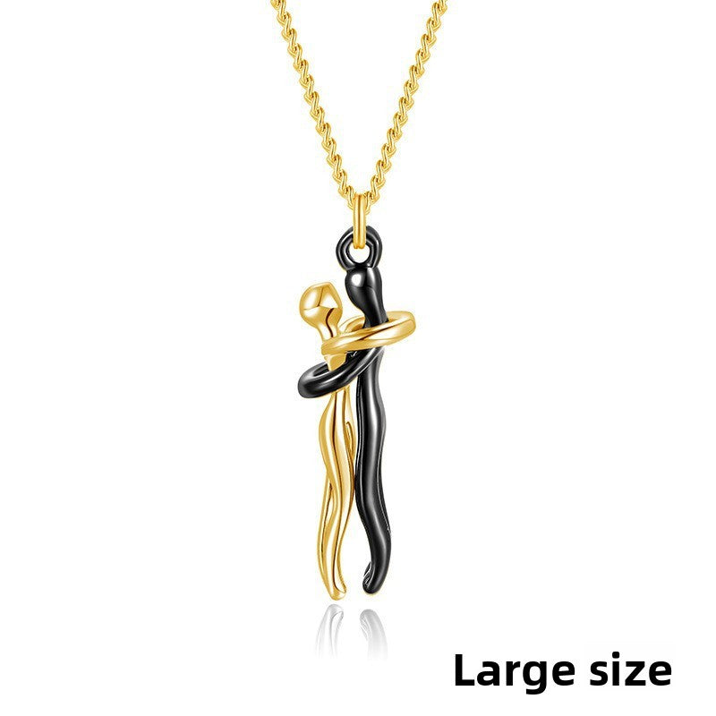 Couple Hugging Necklace