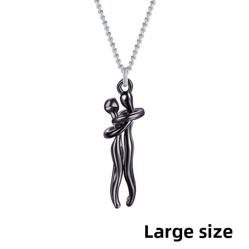 Couple Hugging Necklace