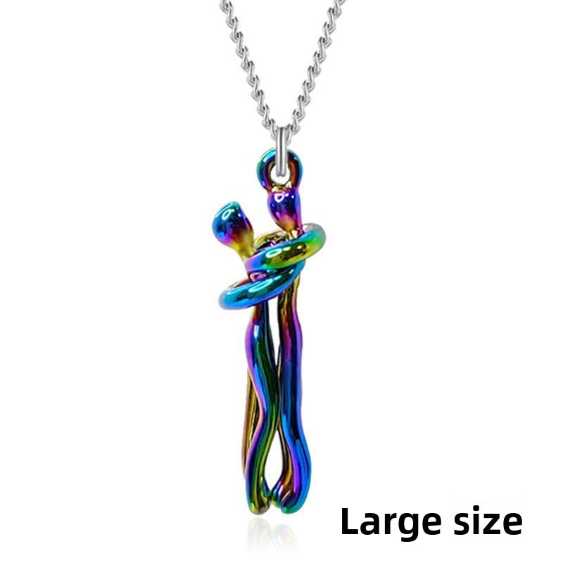 Couple Hugging Necklace