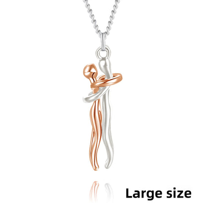 Couple Hugging Necklace