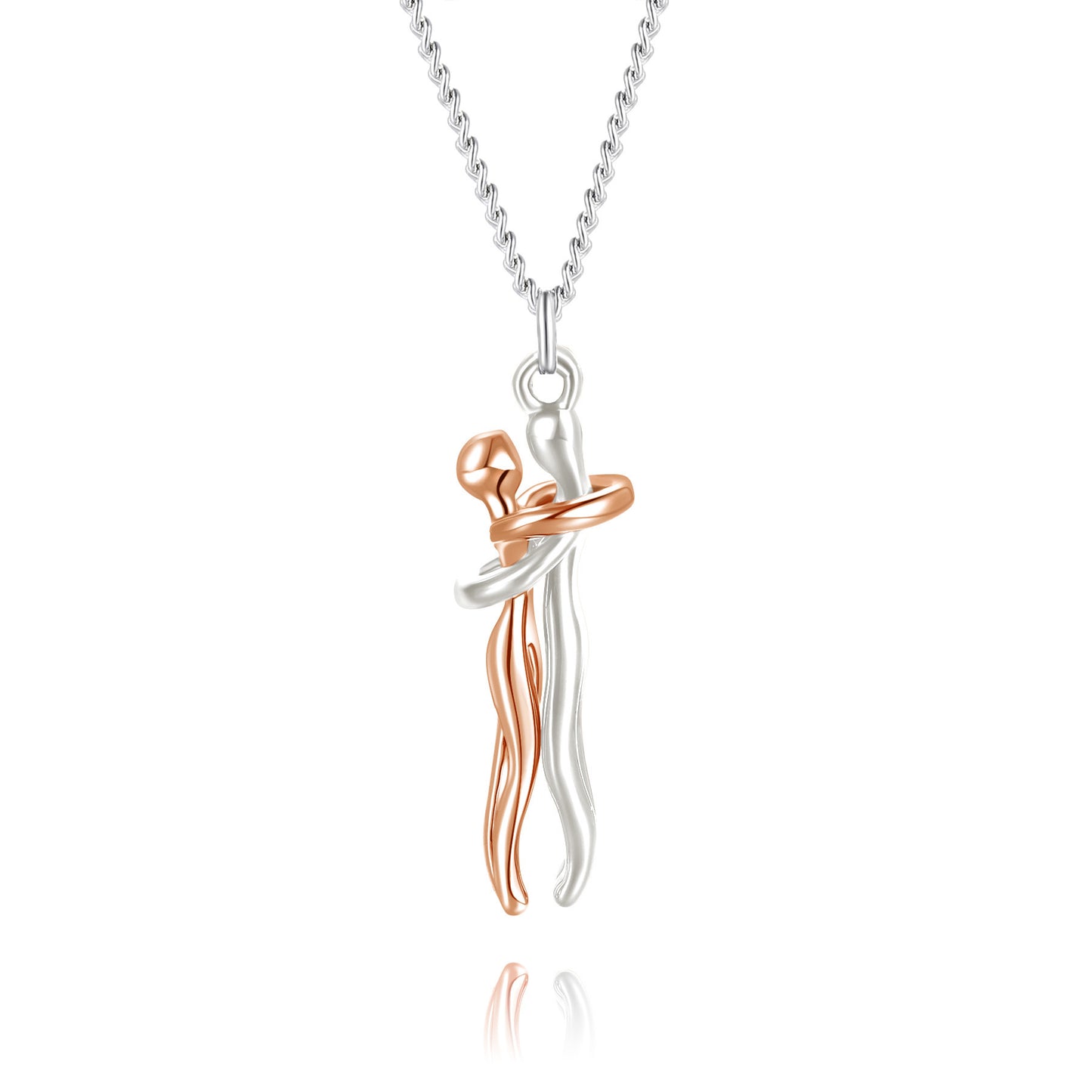 Couple Hugging Necklace