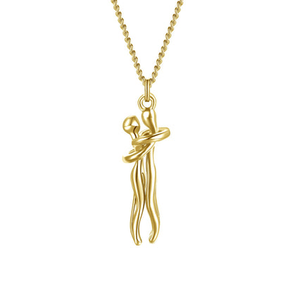 Couple Hugging Necklace
