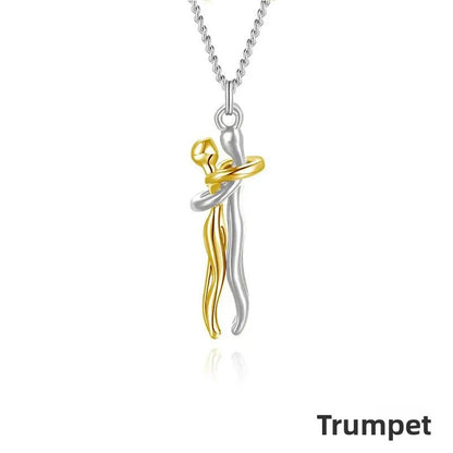 Couple Hugging Necklace