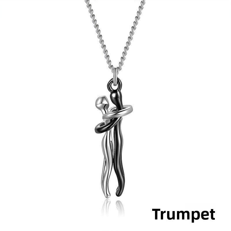 Couple Hugging Necklace
