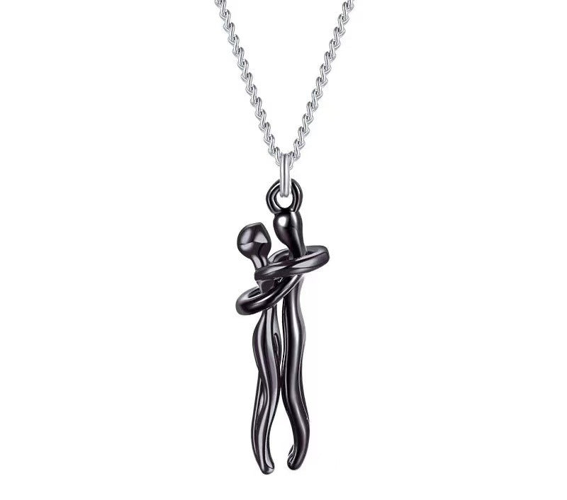 Couple Hugging Pendant Necklace