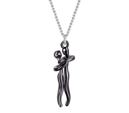 Couple Hugging Pendant Necklace