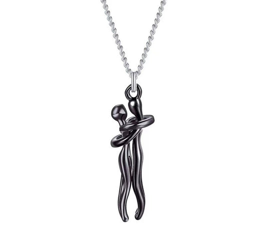 Couple Hugging Pendant Necklace