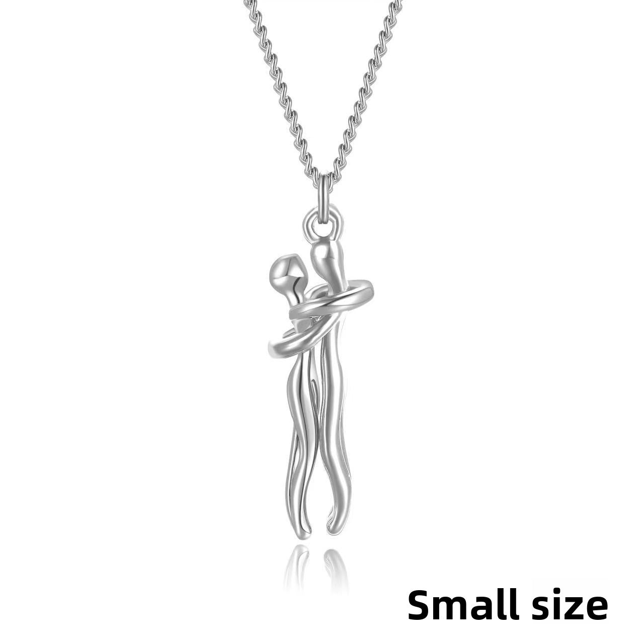 Couple Hugging Pendant Necklace