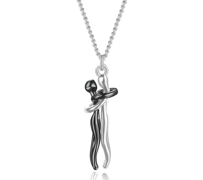 Couple Hugging Pendant Necklace