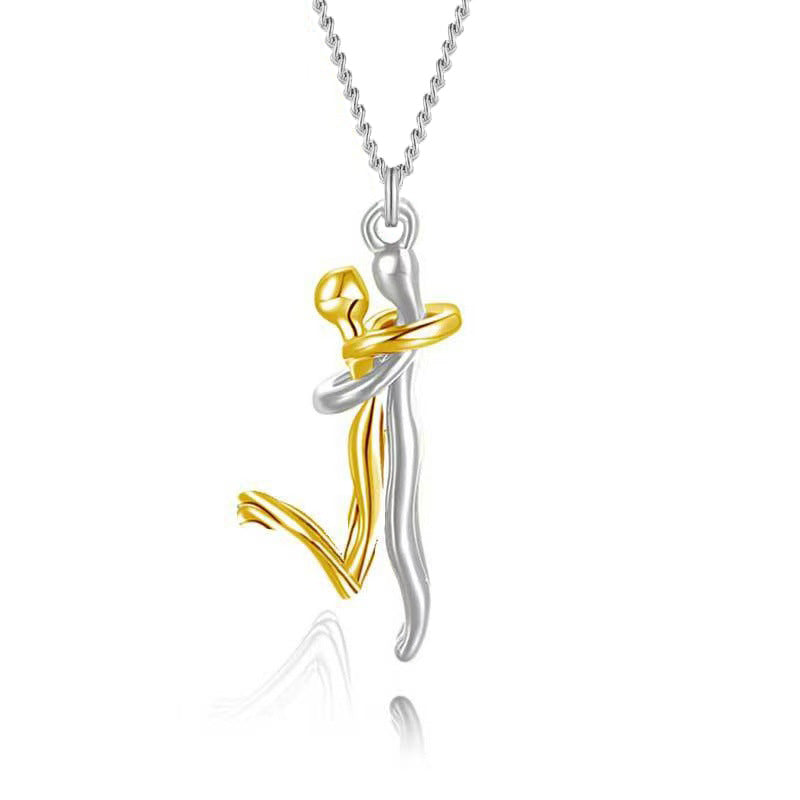 Couple Hugging Pendant Necklace
