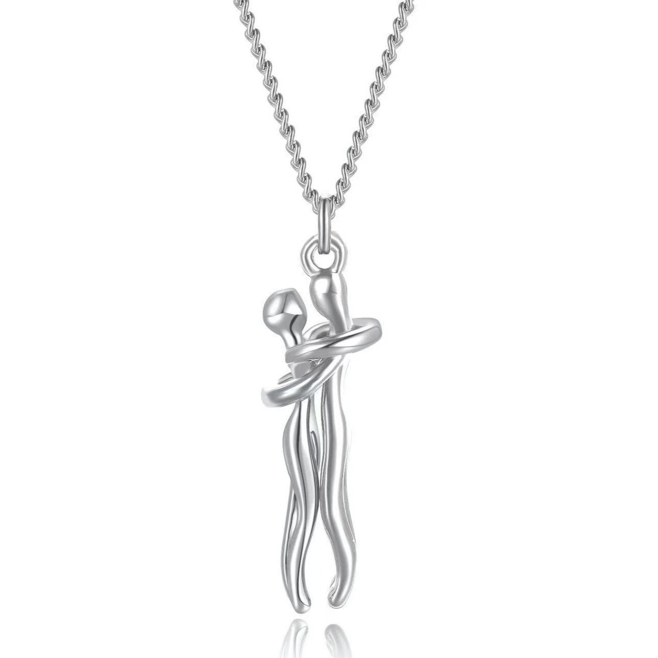 Couple Hugging Pendant Necklace