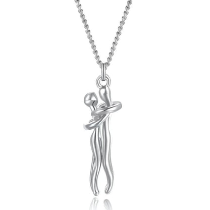 Couple Hugging Pendant Necklace