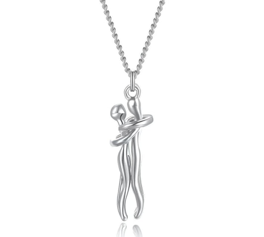 Couple Hugging Pendant Necklace