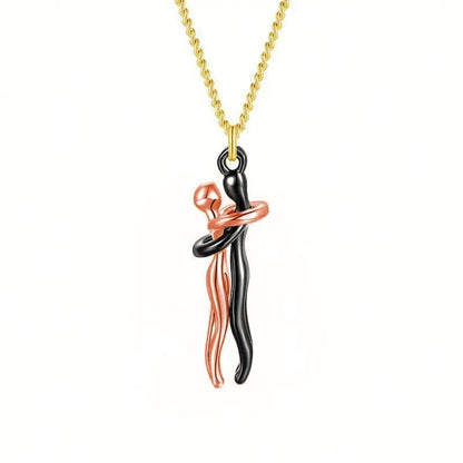 Couple Hugging Pendant Necklace