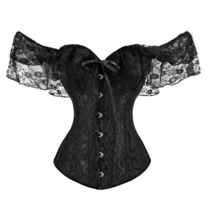 Court dress corset with lace trim