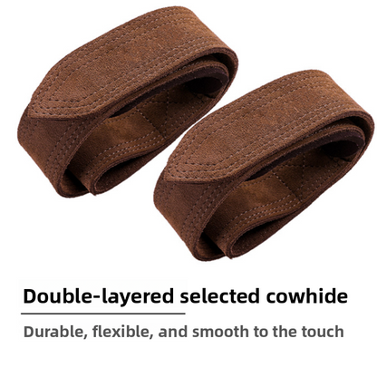 Cowhide Fitness Weightlifting Grip Belt Wrist Support Gloves