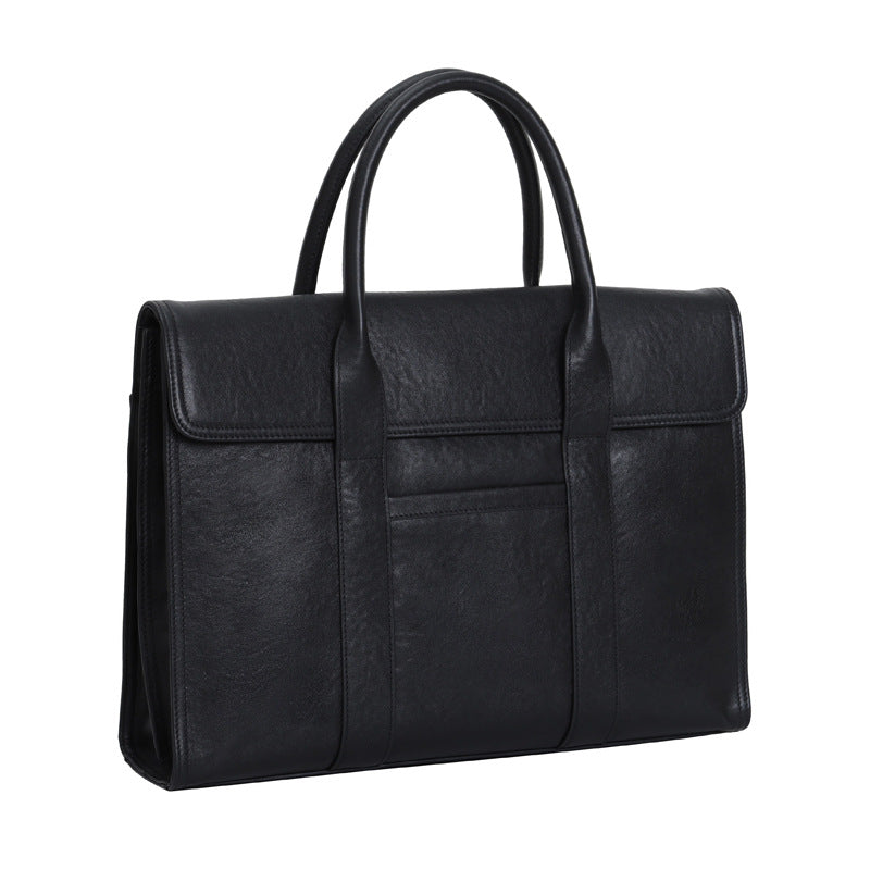 Cowhide men's briefcase