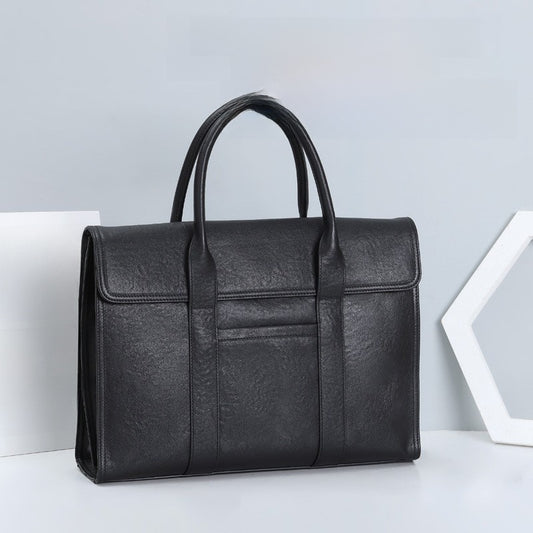 Cowhide men's briefcase