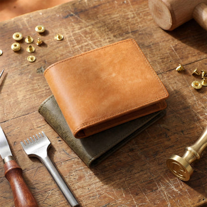 Cowhide short wallet