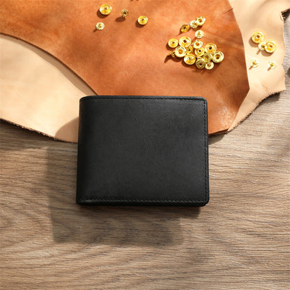 Cowhide short wallet
