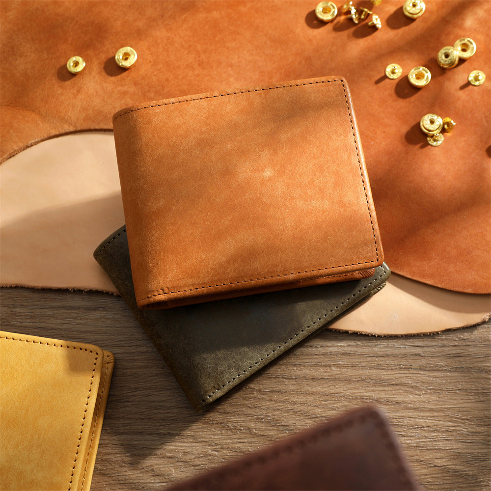 Cowhide short wallet