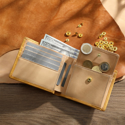 Cowhide short wallet