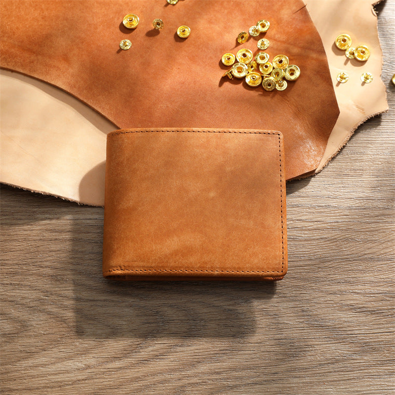 Cowhide short wallet