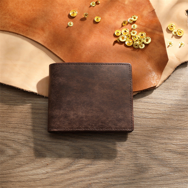 Cowhide short wallet