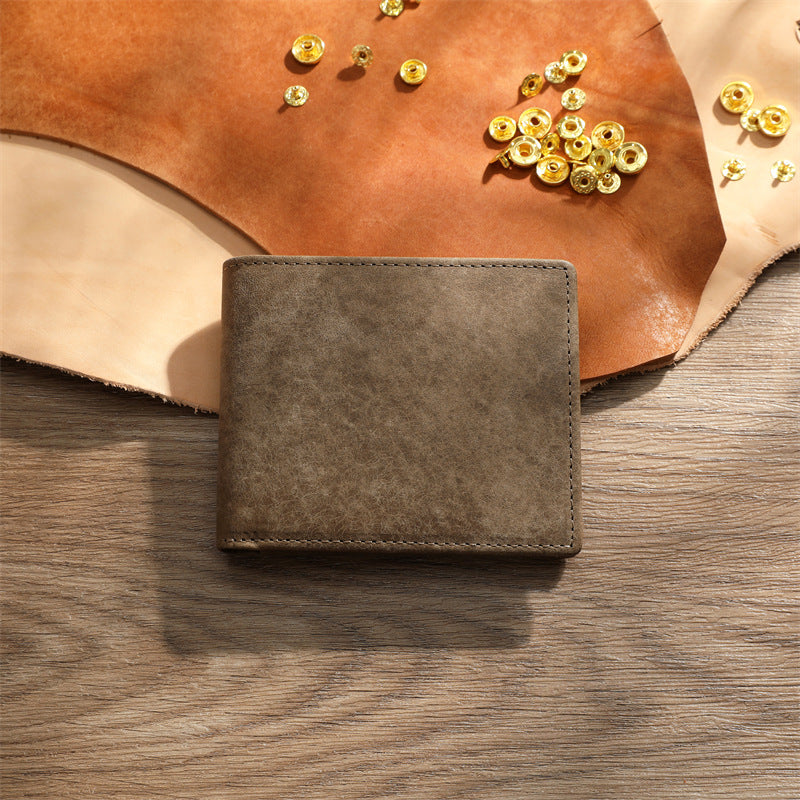 Cowhide short wallet