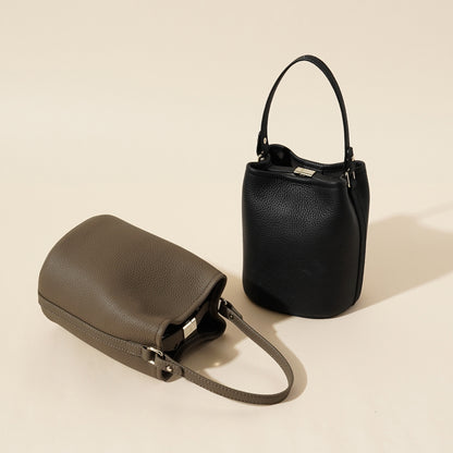 Cowhide Water Bucket Bag