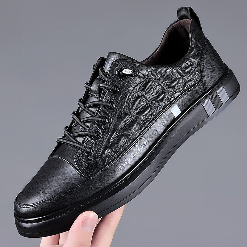 Cowhide white shoes