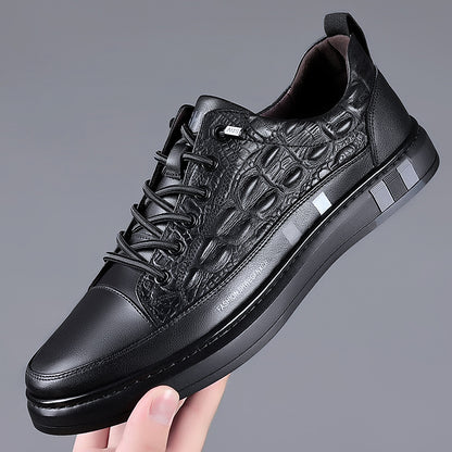 Cowhide white shoes
