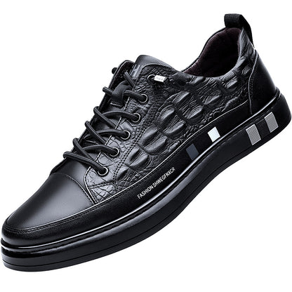 Cowhide white shoes