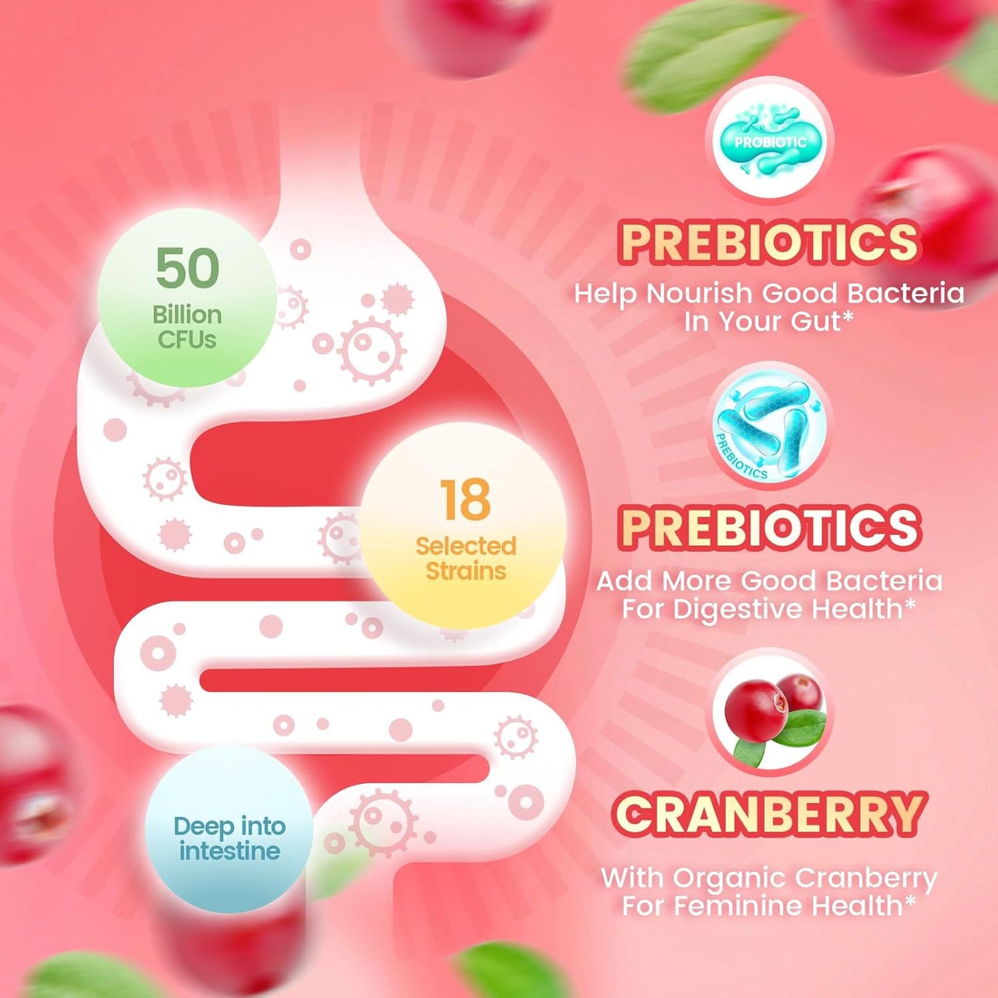 Cranberry Probiotic Gummies for Women