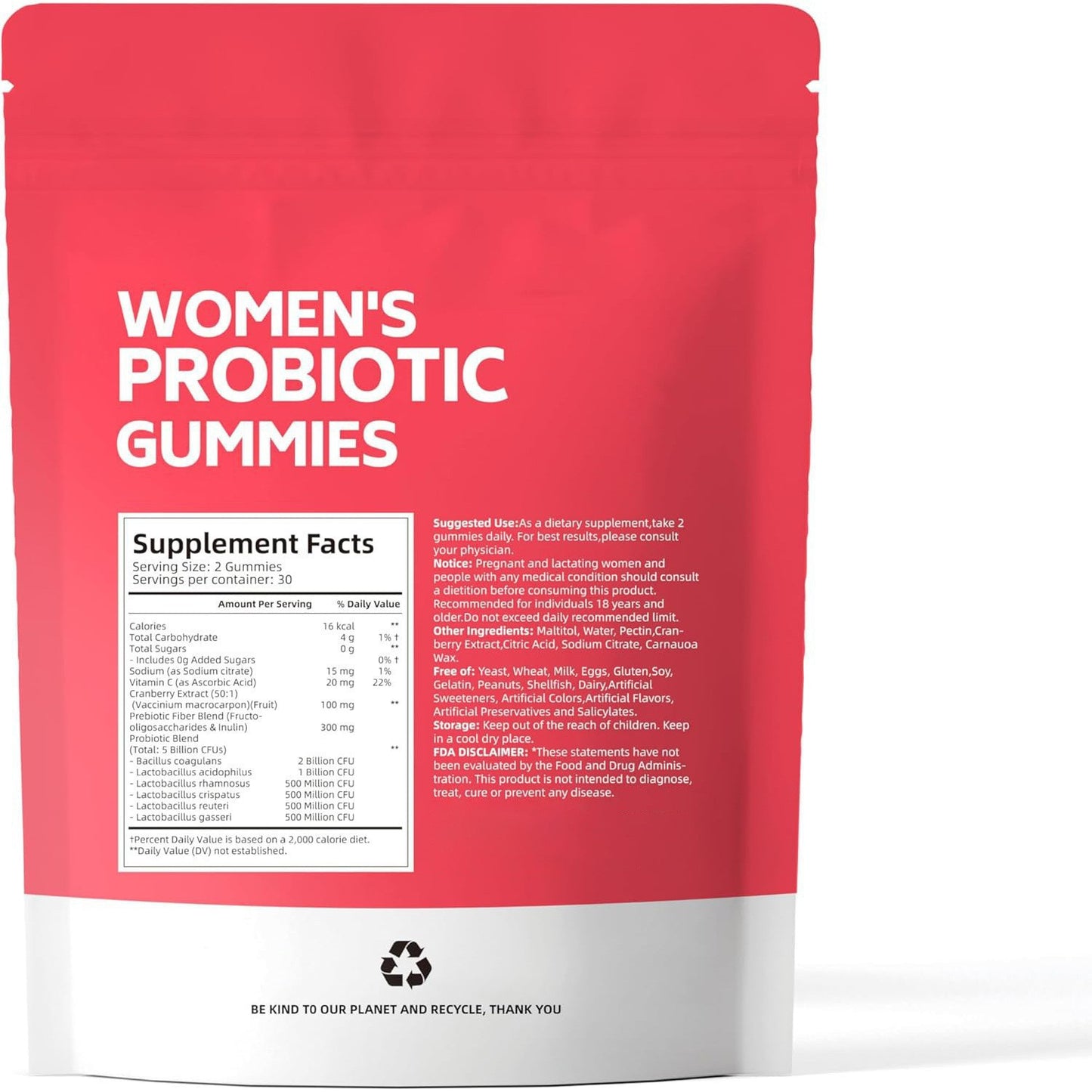 Cranberry Probiotic Gummies for Women