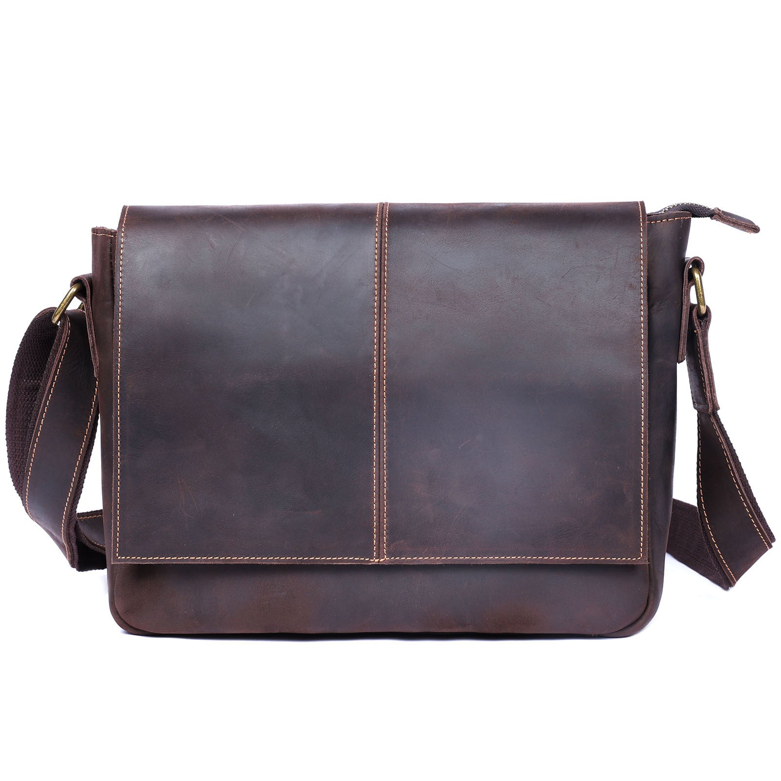 Crazy Horse leather men's single-shoulder bag