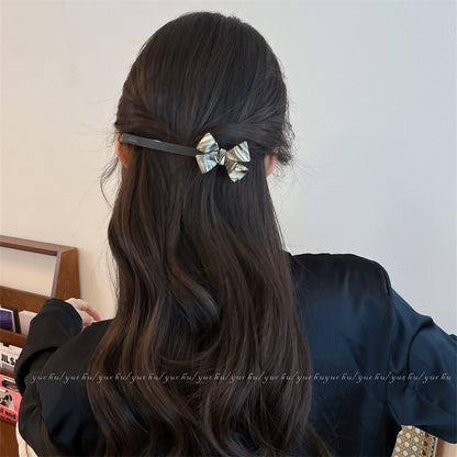 Cream Acrylic Bow Spring Hair Clip