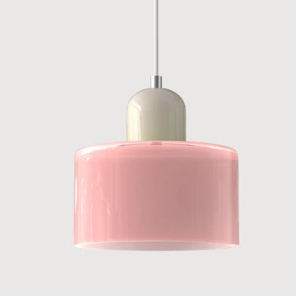 Cream-colored bedside pendant lamp