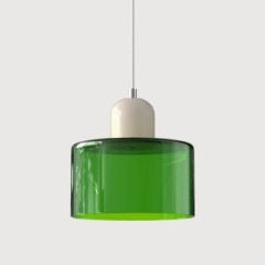Cream-colored bedside pendant lamp