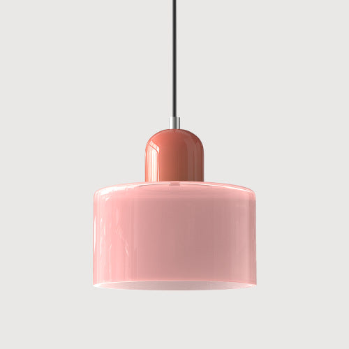 Cream-colored bedside pendant lamp