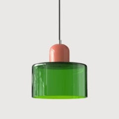 Cream-colored bedside pendant lamp
