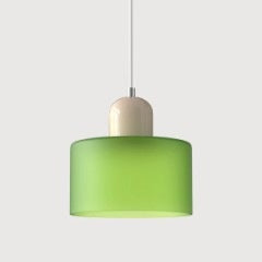 Cream-colored bedside pendant lamp
