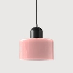 Cream-colored bedside pendant lamp