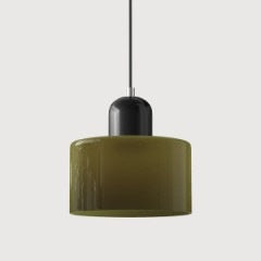 Cream-colored bedside pendant lamp