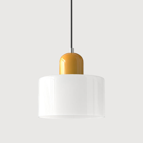 Cream-colored bedside pendant lamp