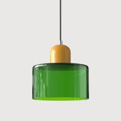 Cream-colored bedside pendant lamp